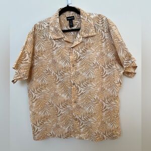 LIZ CLAIBORNE Men’s Tropical Print Short Sleeve Button Down Shirt Made Peru